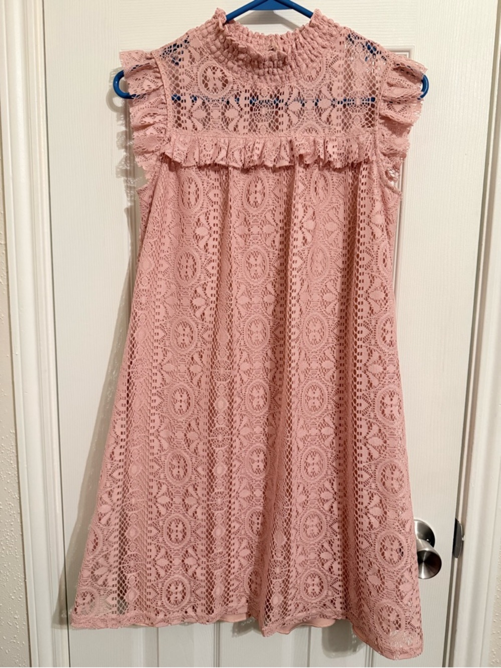 Speechless Girls' Pink Lace Ruffle Neck Dress size 16 girls
